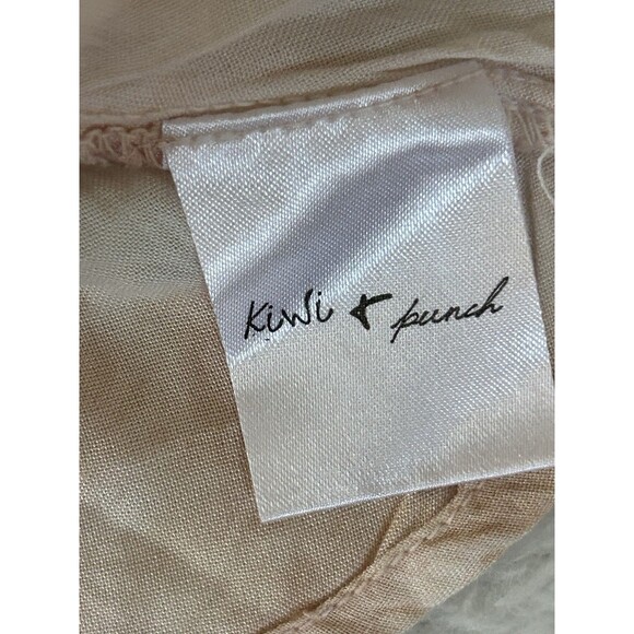 Kiwi+Punch Miami Crop Top Size Large Pink Flow Flutter Hem Sleeve Boho Festival - Picture 7 of 8